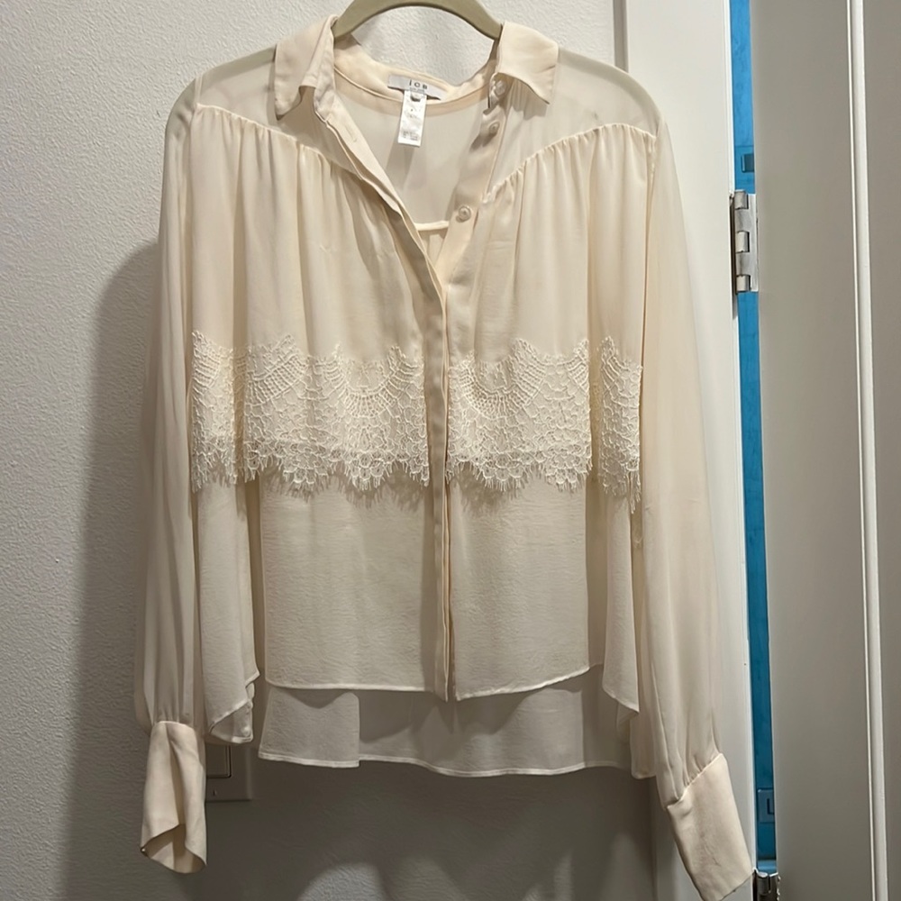 ICB silk Top with Lace Tiers